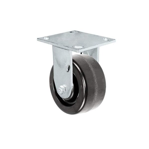 Casterhq 4"x2" Kingpinless Rigid Plate Caster, Phenolic Wheel, 800 lbs Capa 40CR420PH84B-03 - main